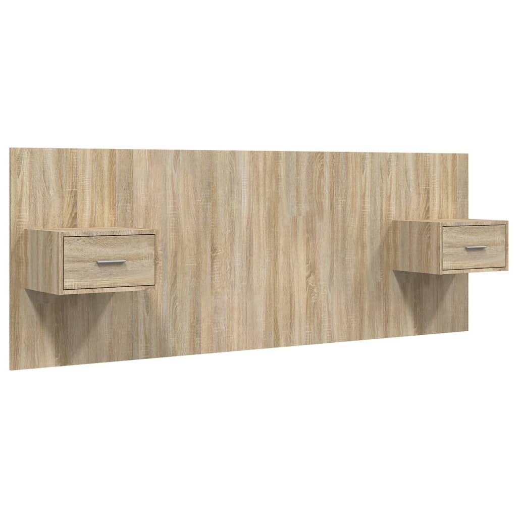 Kopfteil mit Nachttischen Weiß Holzwerkstoff