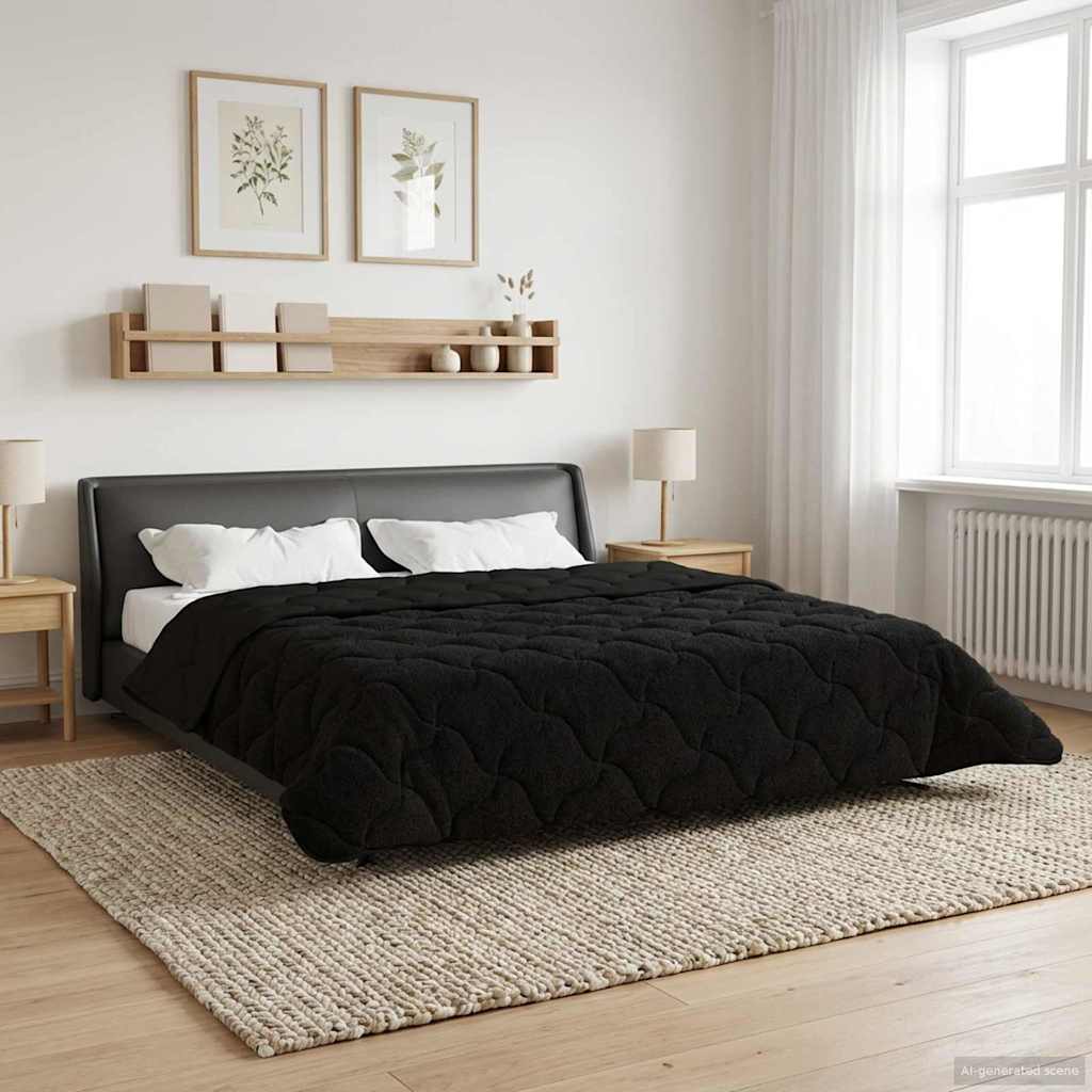 Ganzjahresbettdecke Gepolstert Anthrazit 135 x 200 cm