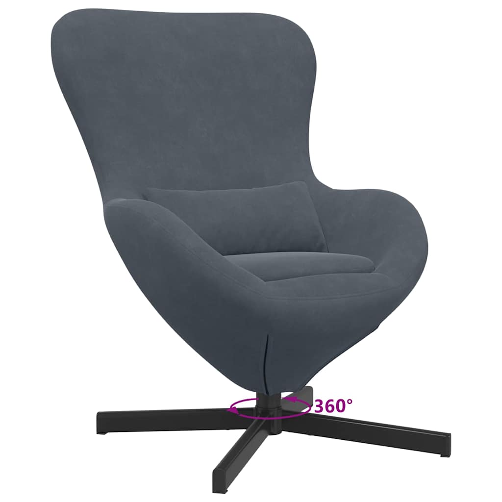 Eiersessel Blau 63 x 73 x 90 cm Samt