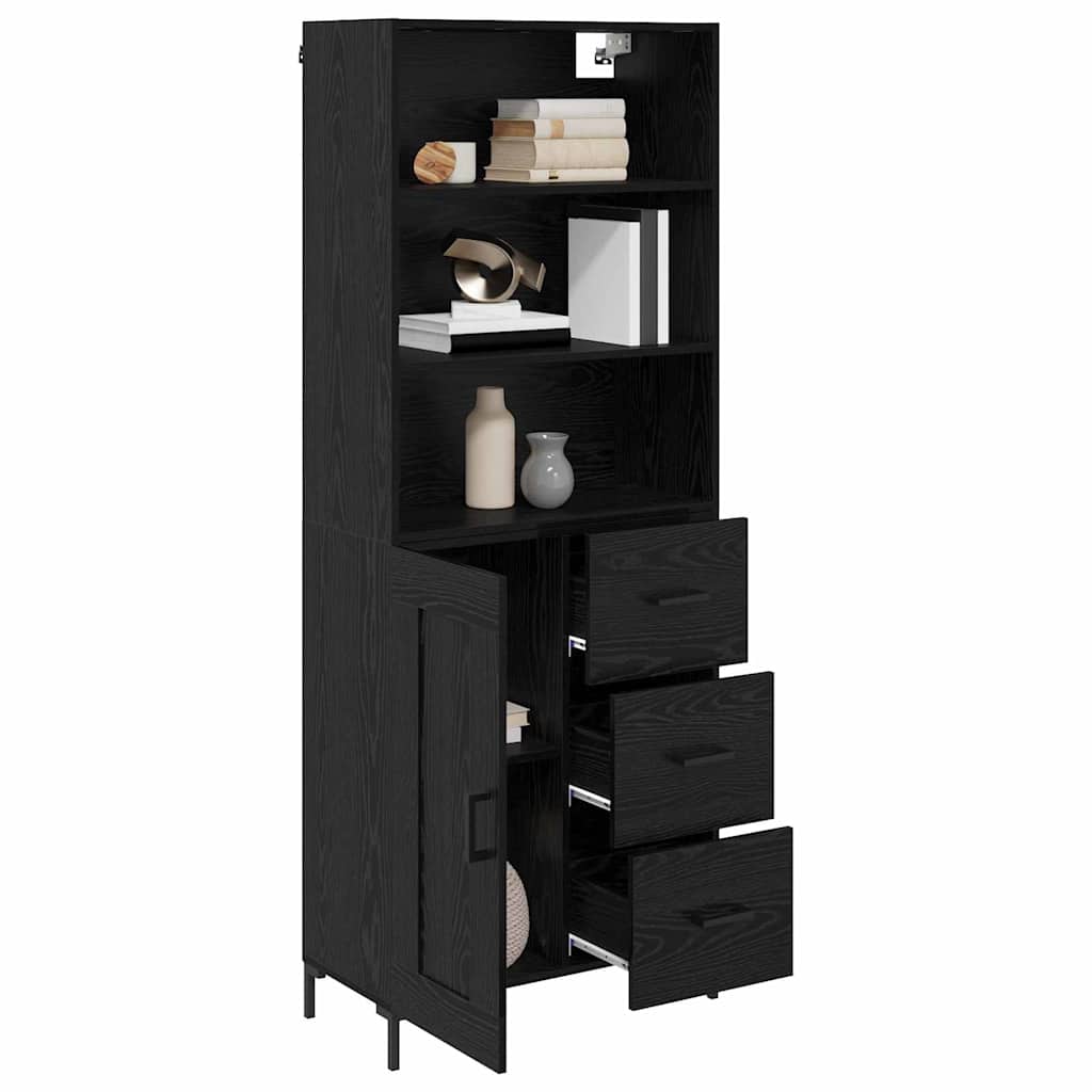 Highboard Hochglanz-Weiß 69,5x34x180 cm Holzwerkstoff
