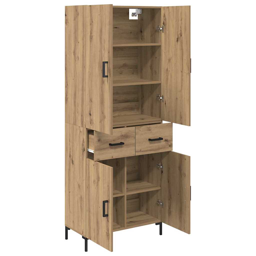 Highboard Betongrau 69,5x34x180 cm Holzwerkstoff