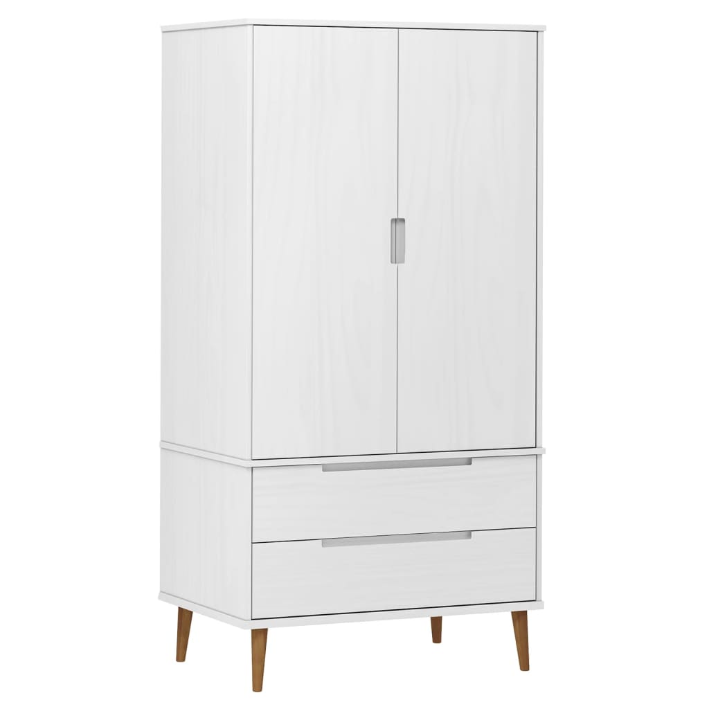 Kleiderschrank MOLDE Braun 90x55x175 cm Massivholz Kiefer