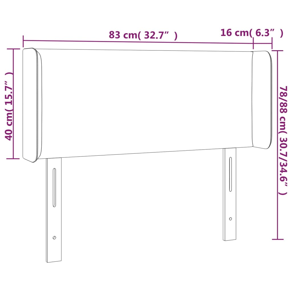 Kopfteil mit Ohren Creme 83x16x78/88 cm Kunstleder