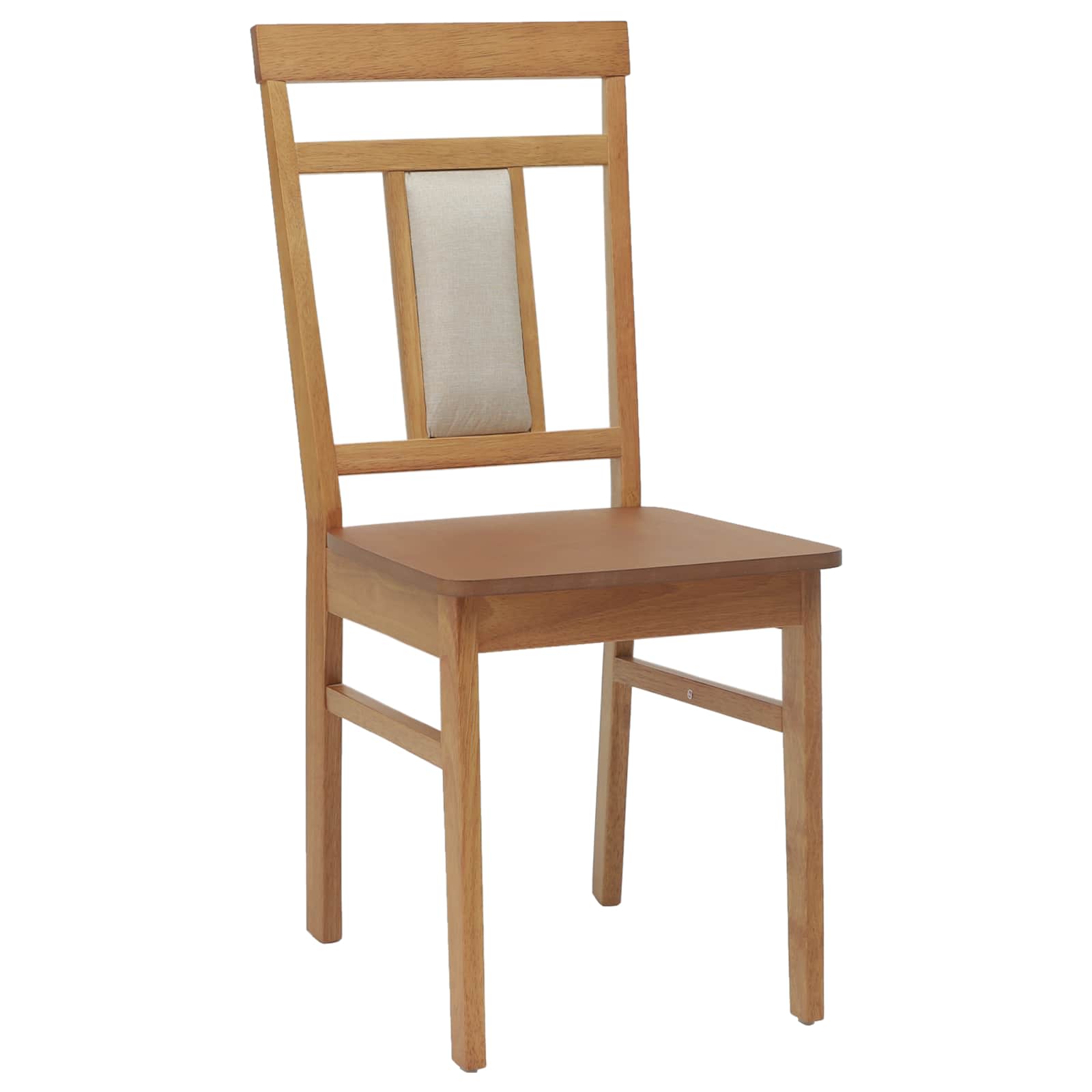 Esszimmerstuhl 2 pcs Hellbraun und hell Massives Gummiholz