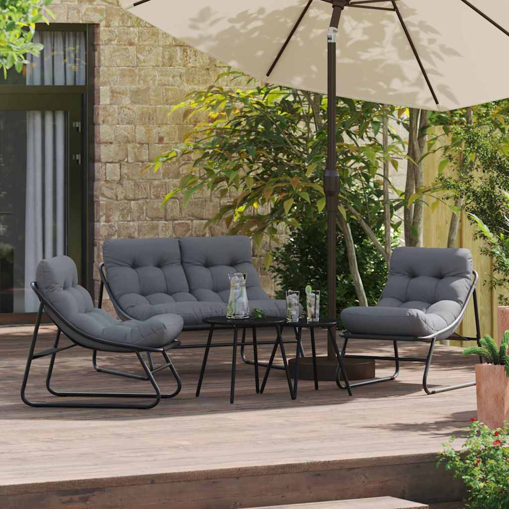 gartenmöbel mit Kissen 2 pcs Schwarz 60,5 x 81 x 71 cm