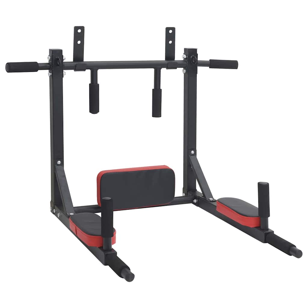 Dip Station Schwarz und Rot 72,5 x 70 x 31 cm