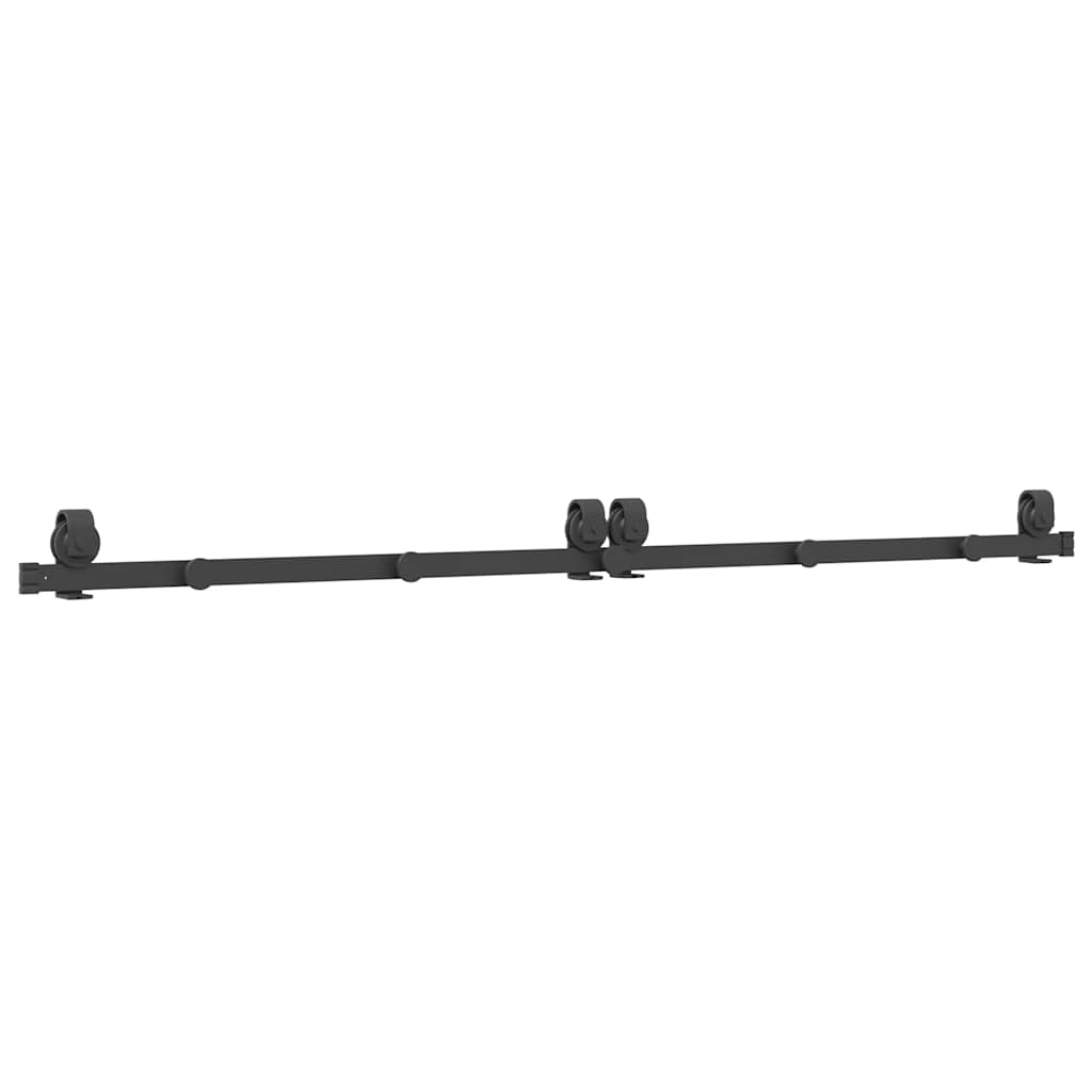 Schiebetürbeschlag-Set 183 cm Stahl Schwarz