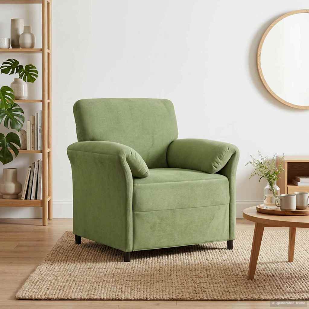 1-Sitzer Sofa Hellgrau 88 x 83 x 95 cm Samt