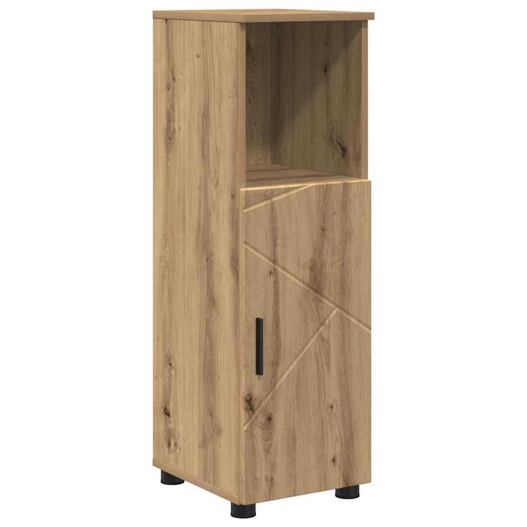 Badezimmermöbel-Set mit Tür 4 pcs Weiß Holzwerkstoff & Metall