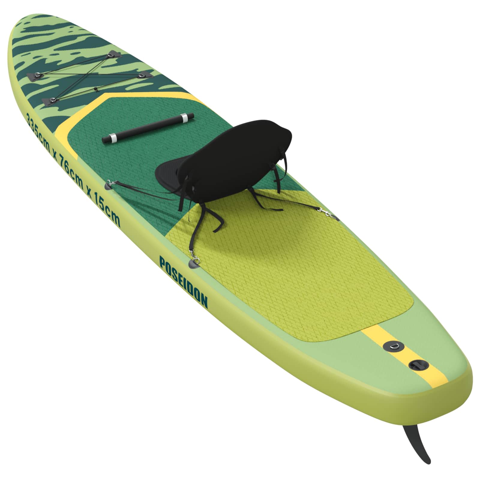 SUP Board mit Sitz 2-in-1 POSEIDON 305 x 76 x 15 cm Grün für