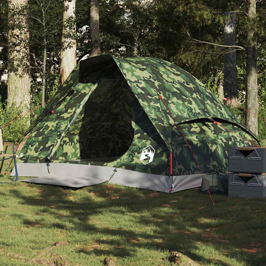 Kuppel-Campingzelt 2 Personen Olivgrün Wasserdicht