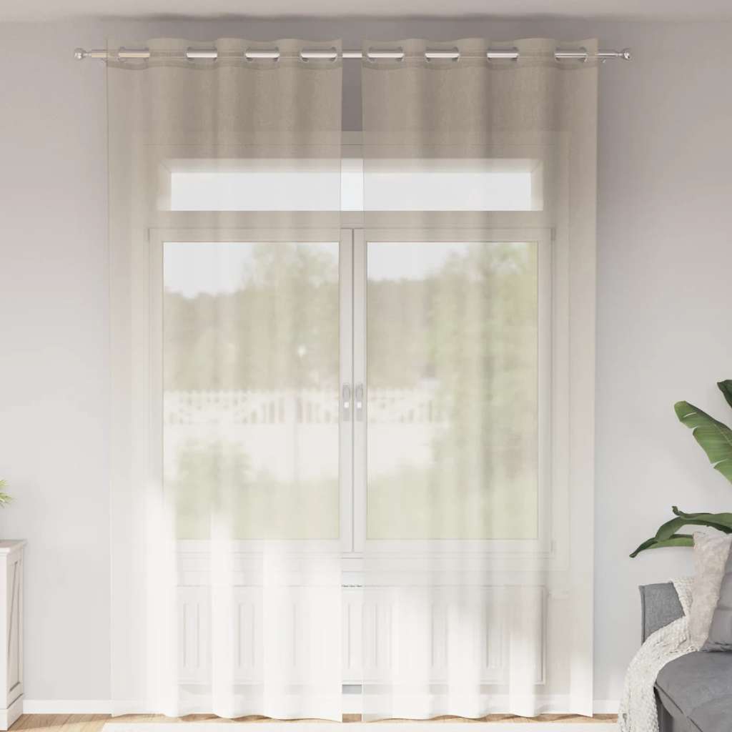 Voile Vorhänge mit Ösen 2 Stk. Apfelgrün 140x140 cm