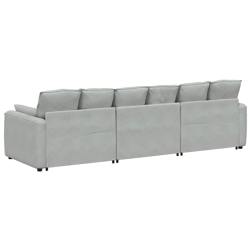 Modulares Sofa mit Kissen Blau
