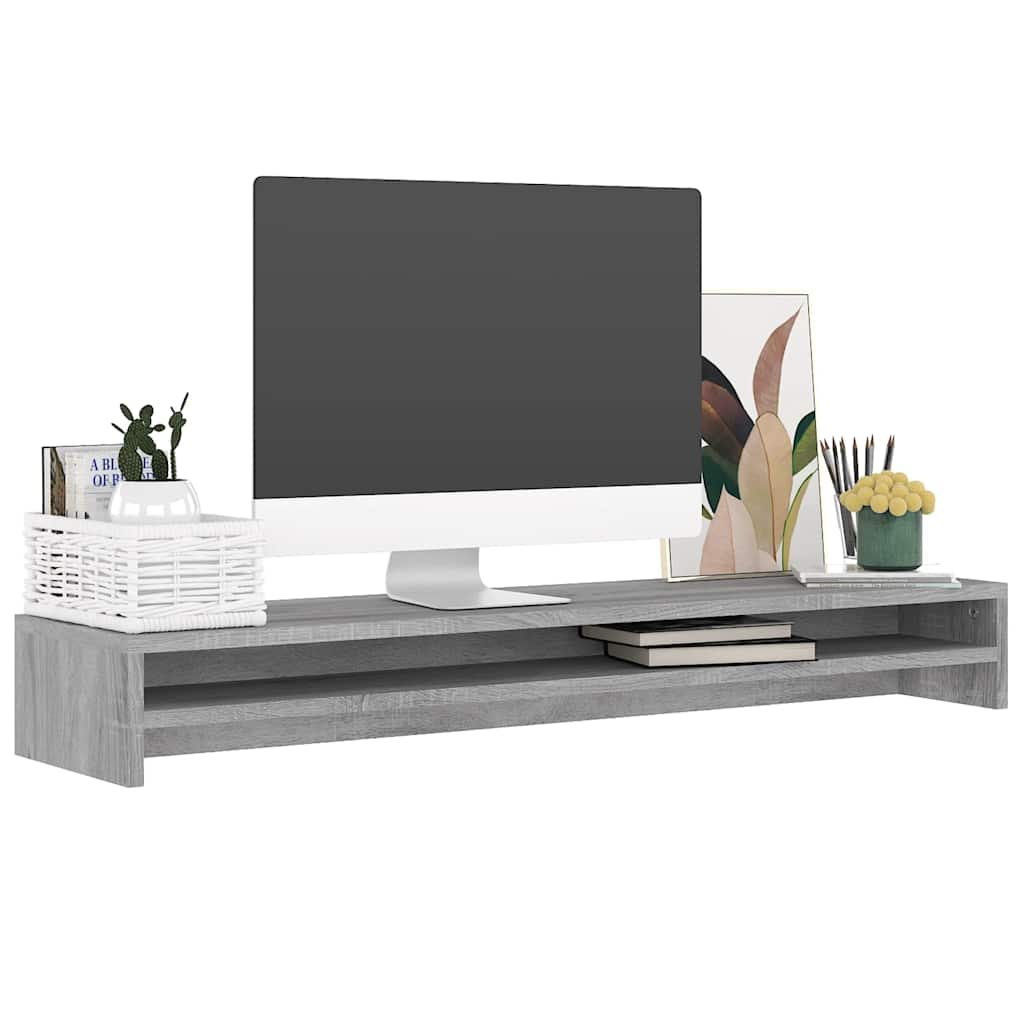 Monitorständer Weiß 100x24x13 cm Holzwerkstoff