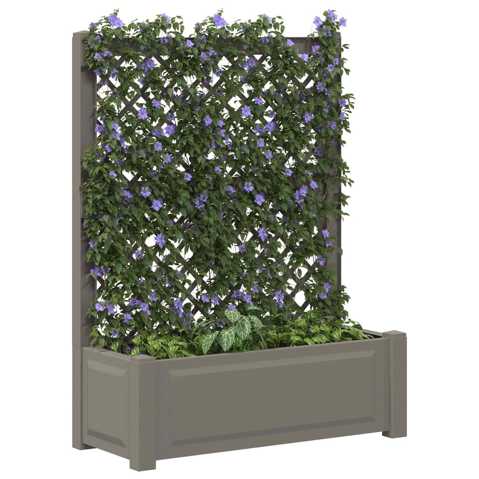 Großer Pflanzer mit Rankgitter Weiß 99,5 x 43 x 133,5 cm PP