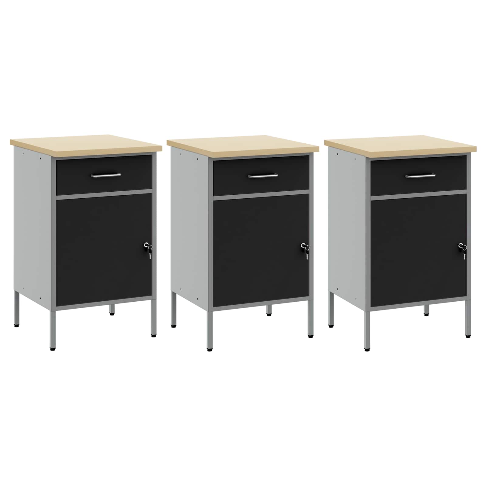 Werkbank mit Schubladen 2 pcs Rot und Grau 100 x 55 x 85 cm