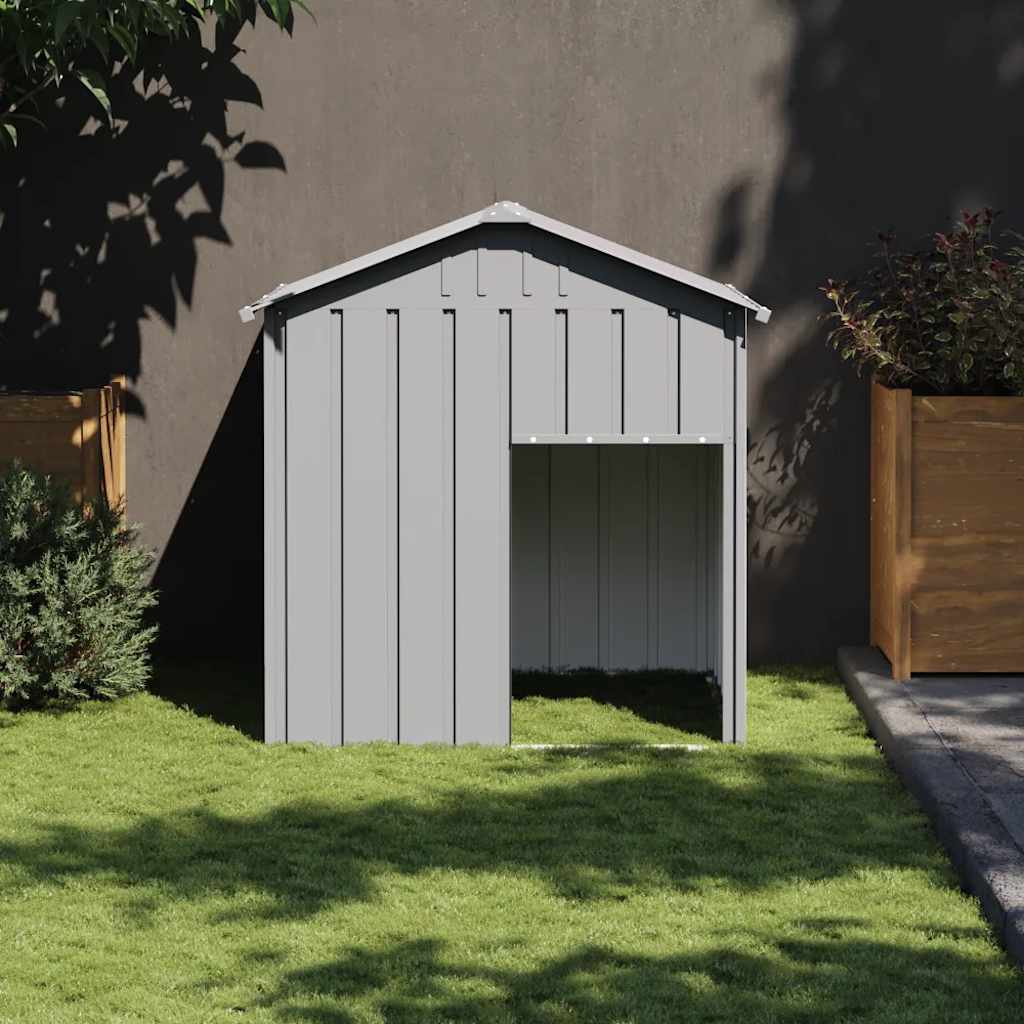 Hundehütte mit Dach Anthrazit 117x103x123 cm Verzinkter Stahl