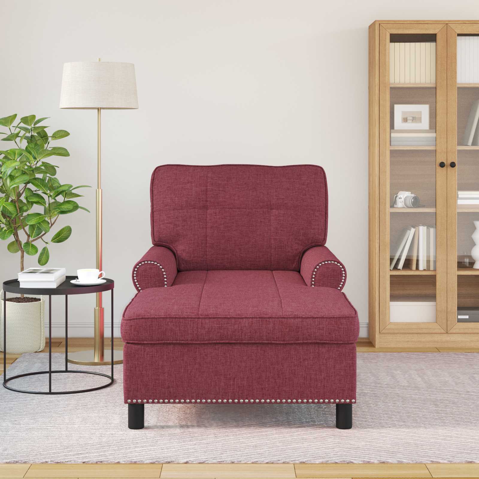Lounge-Liege mit Kissen Hellgrau 91 x 157 x 91 cm Stoff