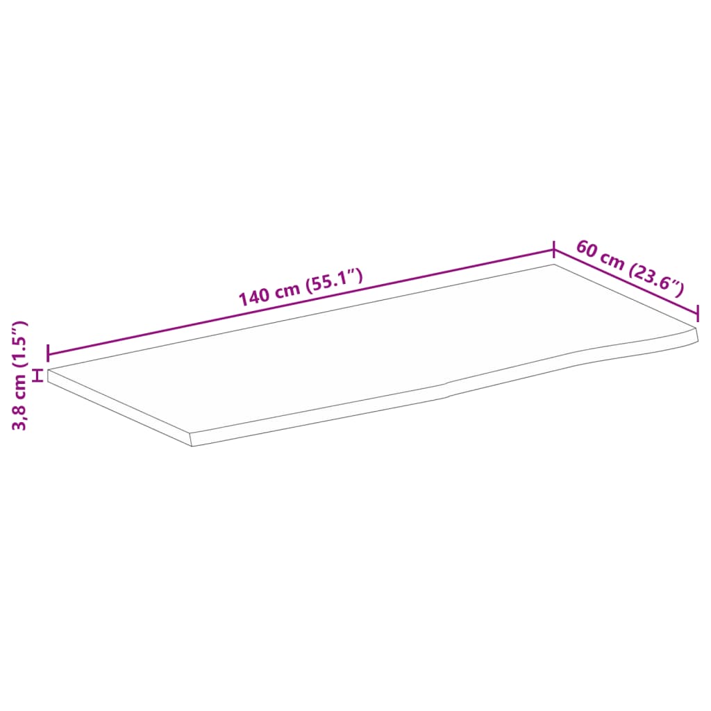Wandregal 40x20x2,5 cm Rechteckig Massivholz Akazie Baumkante