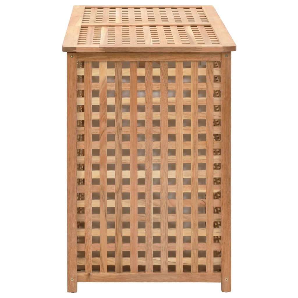 Wäschekorb 39x39x65 cm Massivholz Walnussholz