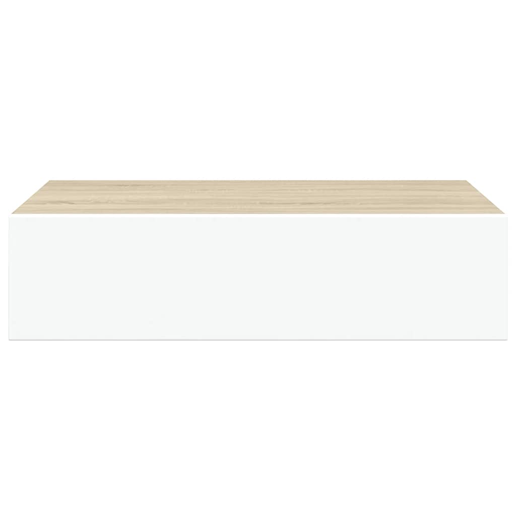 Wandregal mit Schublade Weiß 40x23,5x10 cm MDF