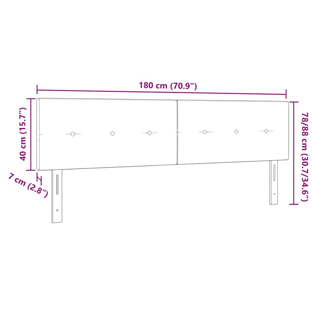 Kopfteil Hellgrau 80 cm Samt