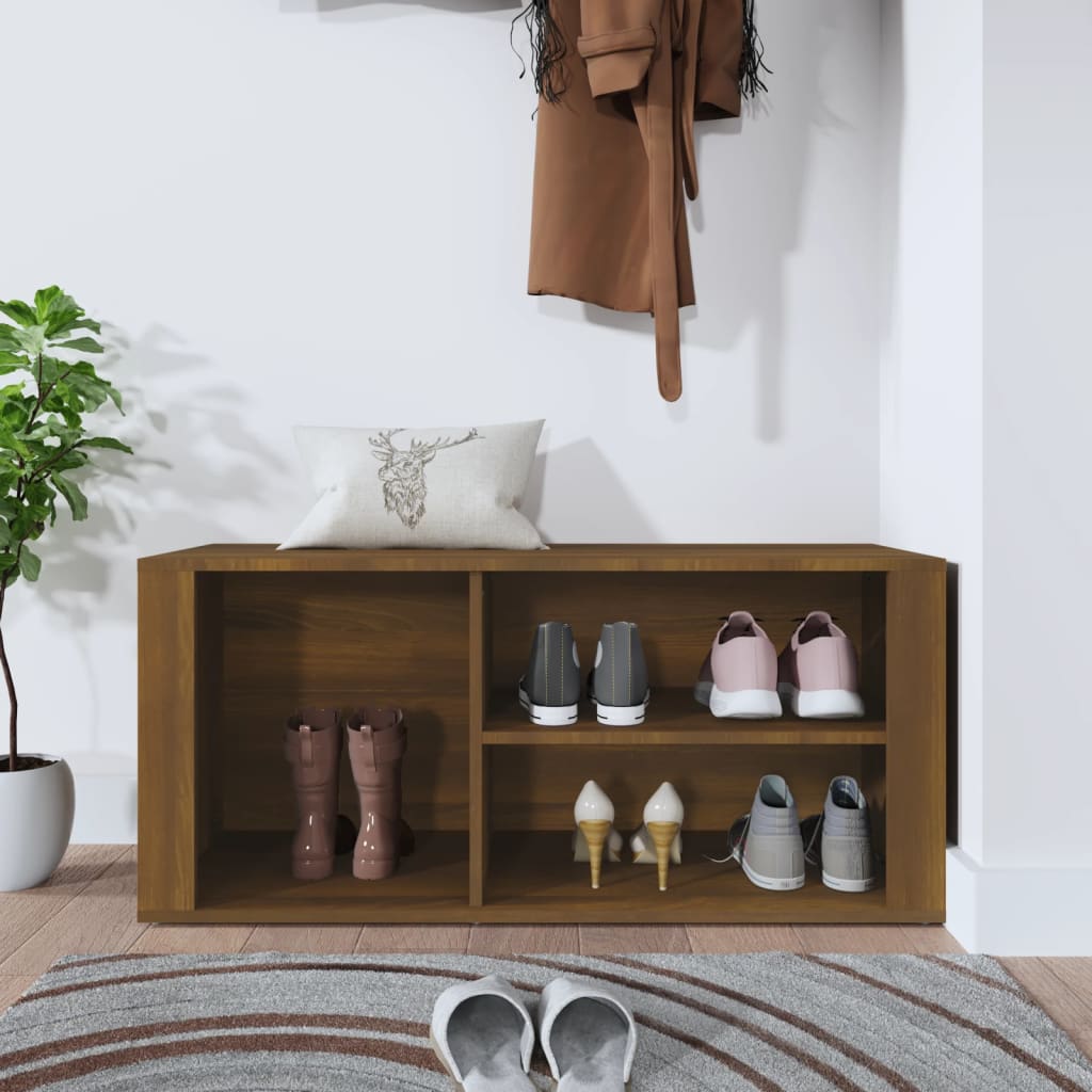 Schuhregal Weiß 100x35x45 cm Holzwerkstoff