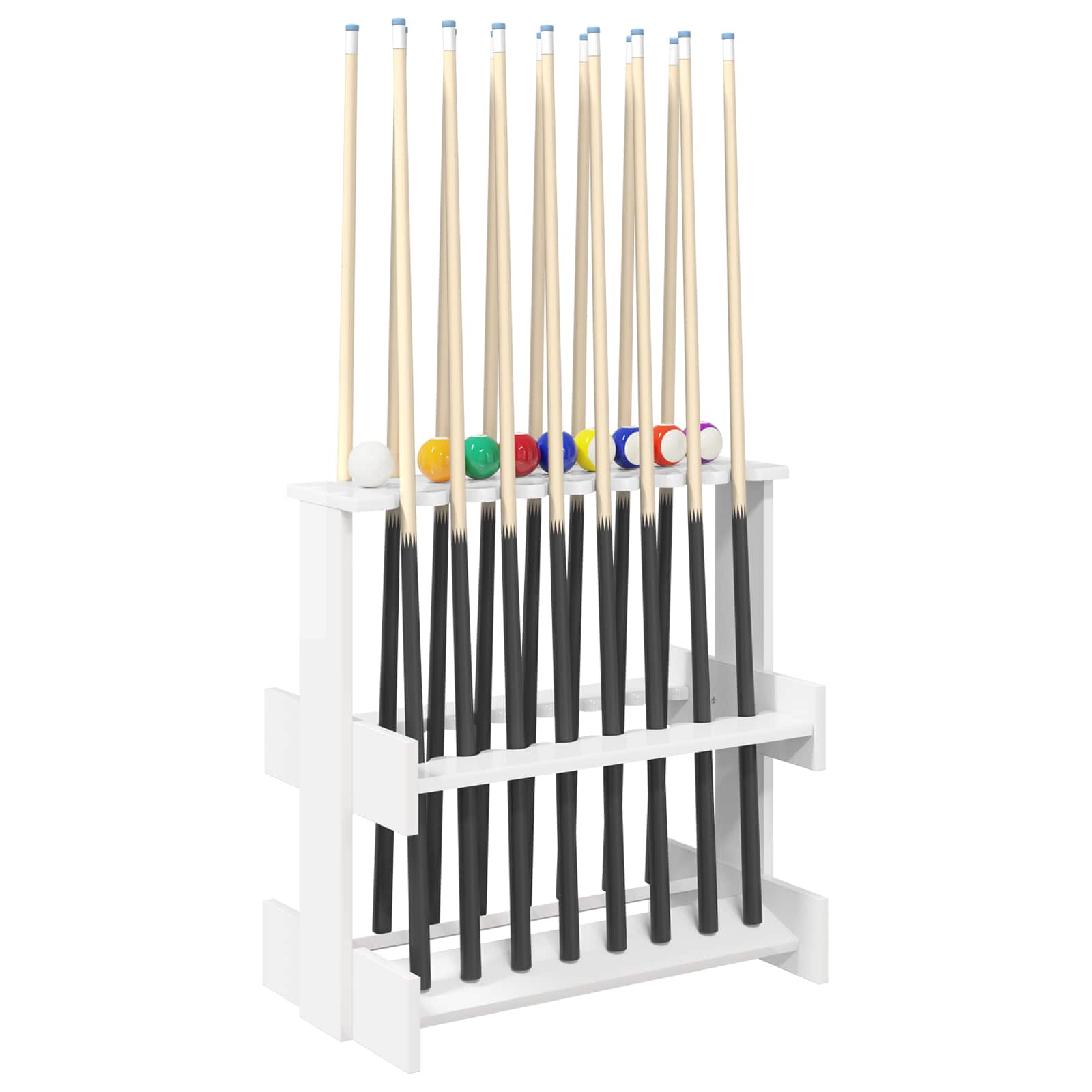 Billardqueue-Ständer Holzwerkstoff 60 x 35 x 60 cm Weiß