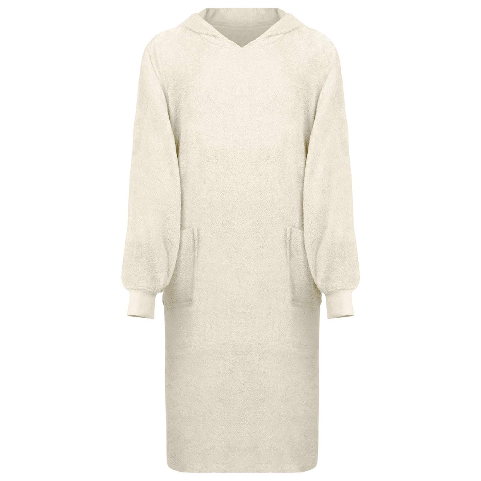 Decken-Hoodie KINN Creme L Baumwolle