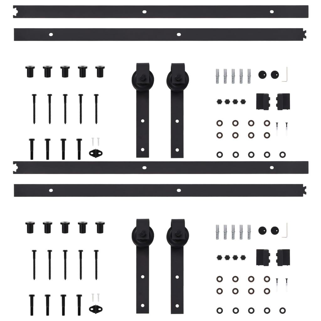 Schiebetürbeschlag-Set SKIEN 183 cm Stahl Schwarz