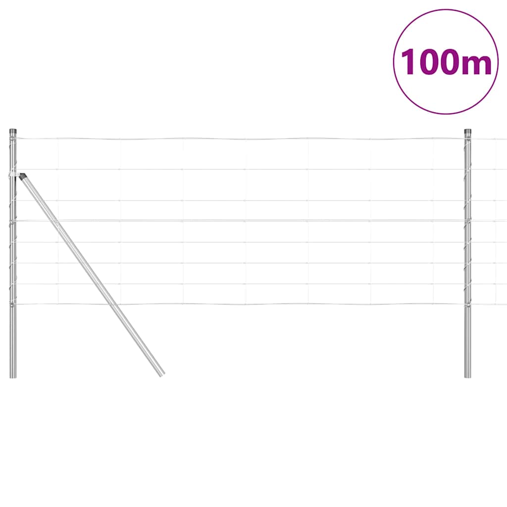 Ground Fix Geschweißter Drahtzaun 25 x 0,8 m Silber Netz