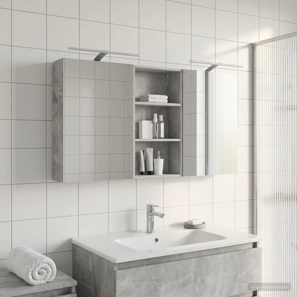 Badezimmerschrank-Set 3 pcs 80 x 10,5 x 50 cm Holzwerkstoff