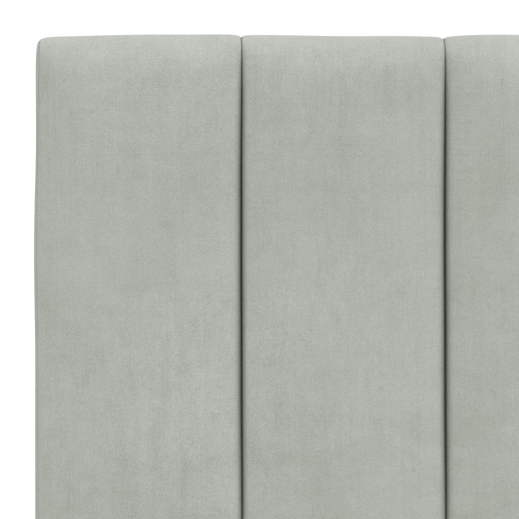 Bett mit Matratze "Hanko" Hellgrau 80x200 cm Samt