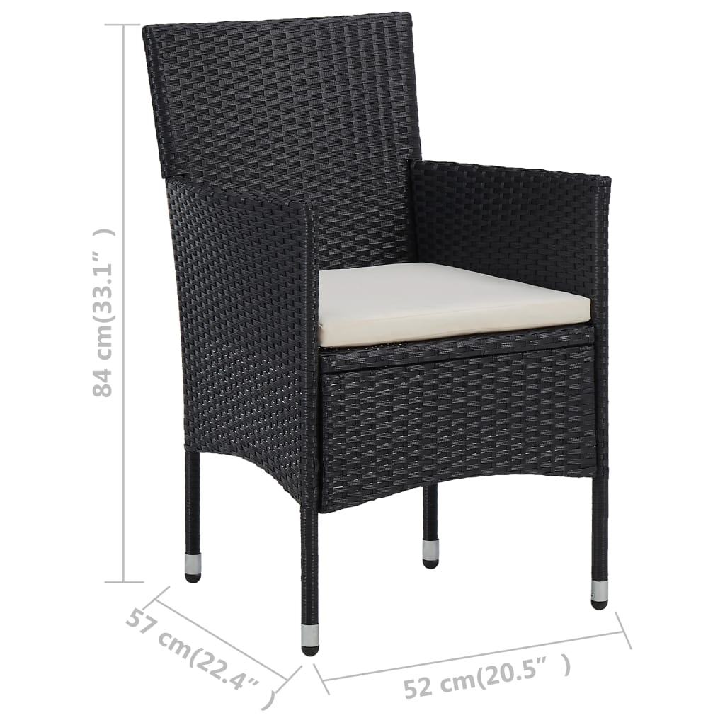Garten-Essstühle 2 Stk. Poly Rattan Beige