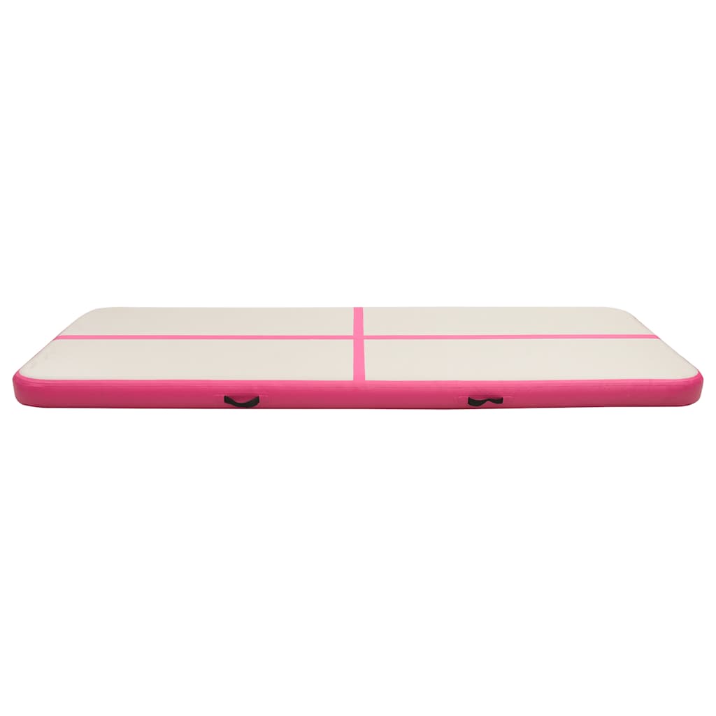 Aufblasbare Gymnastikmatte mit Pumpe 300×100×10 cm PVC Rosa