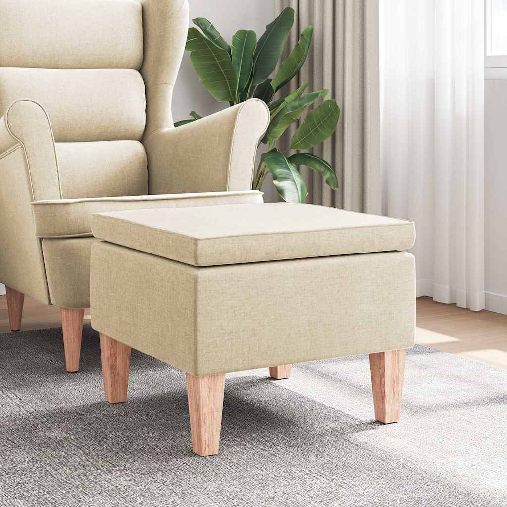 Hocker mit Holzbeinen Weinrot Stoff