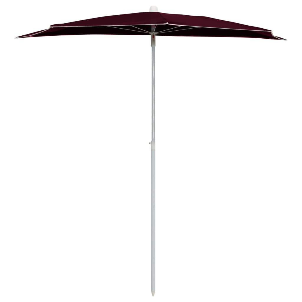 Halb-Sonnenschirm mit Mast 180x90 cm Anthrazit