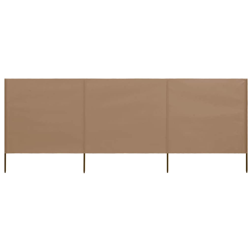 3-teiliges Windschutzgewebe 400 x 120 cm Weiß