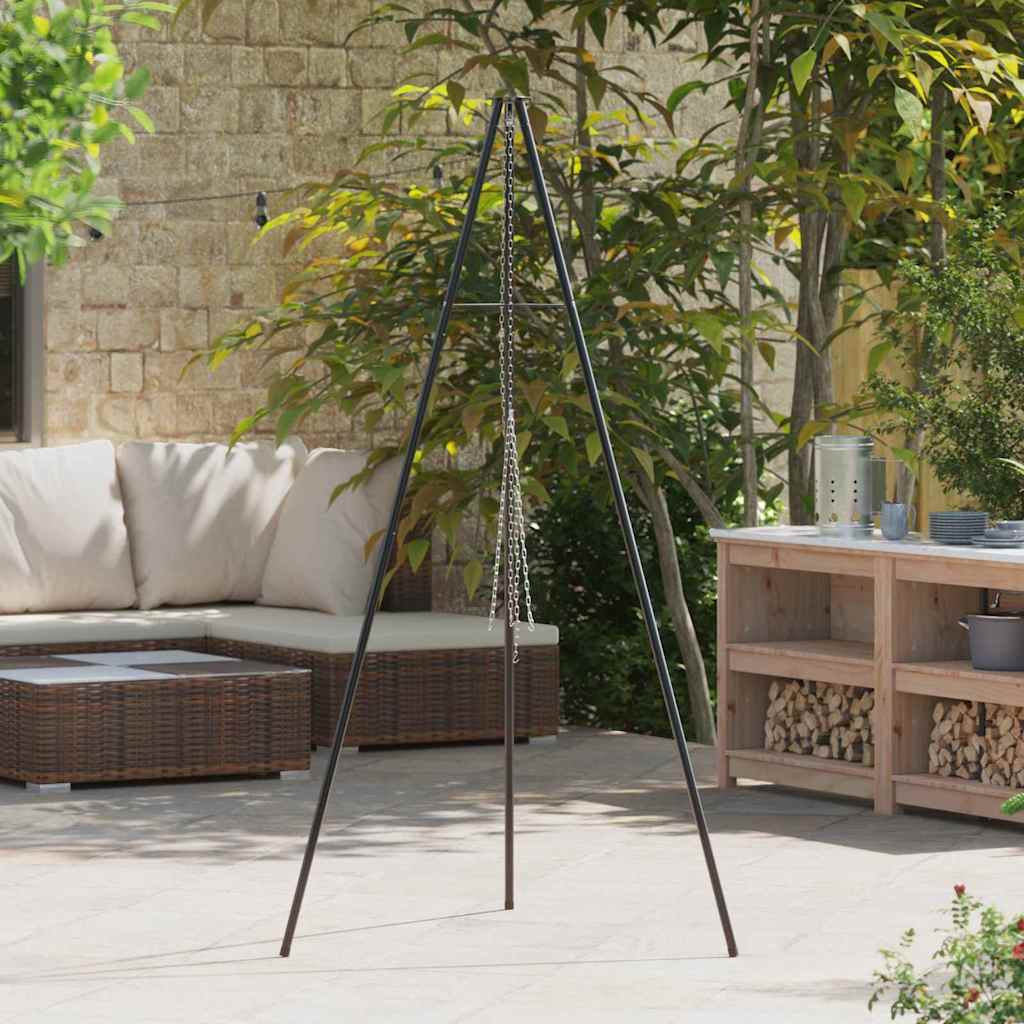 Lagerfeuer Stativ Schwarz 92 x 92 x 151,5 cm Stahl