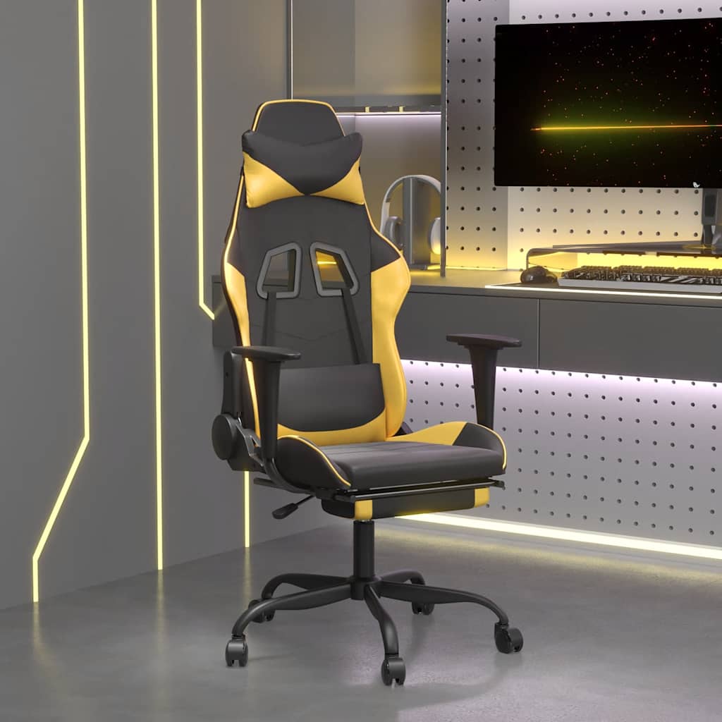 Gaming-Stuhl mit Massagefunktion Schwarz und Rot Kunstleder