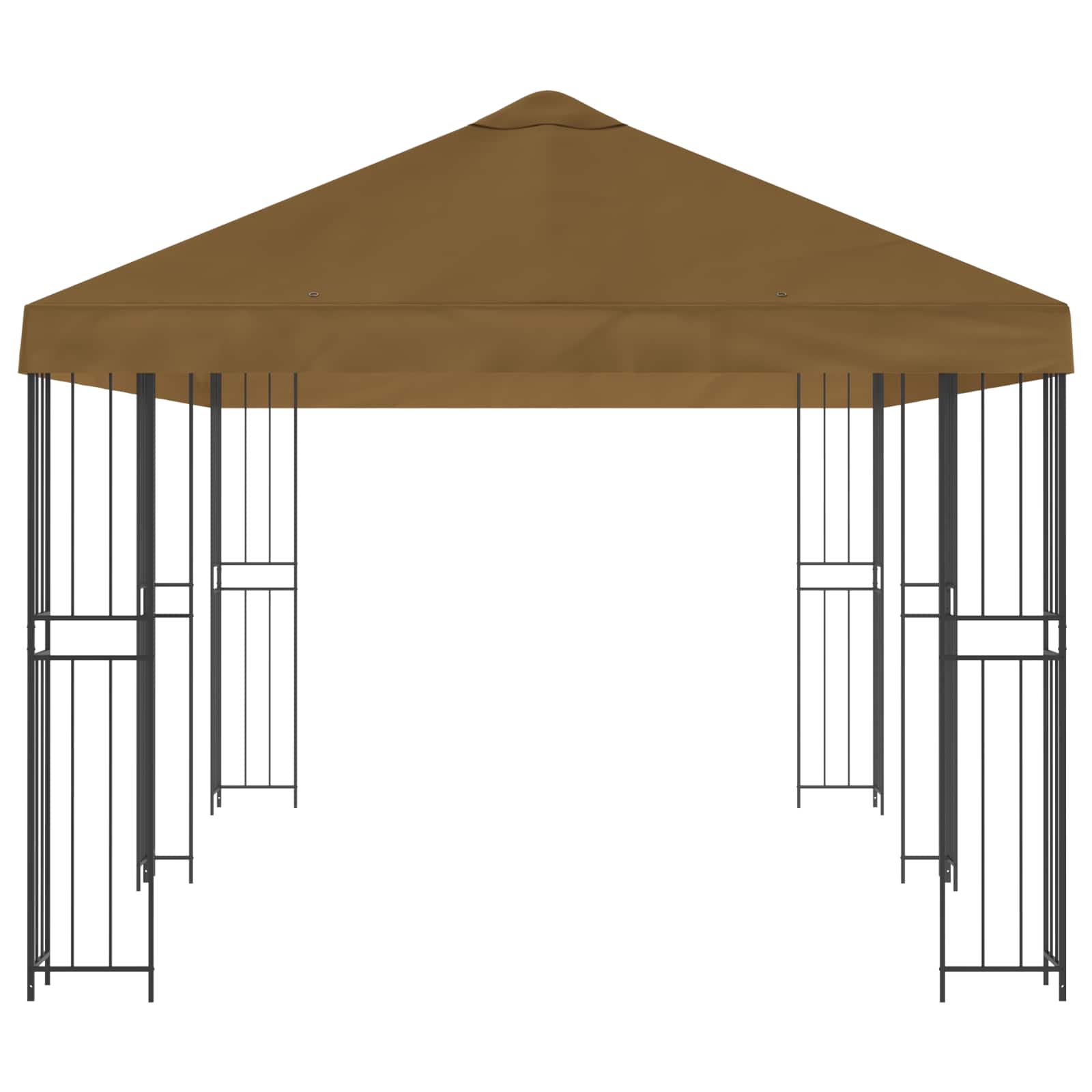 Pavillon mit Seitenwänden 6 x 3 m Beige Polyester und Stahl 190