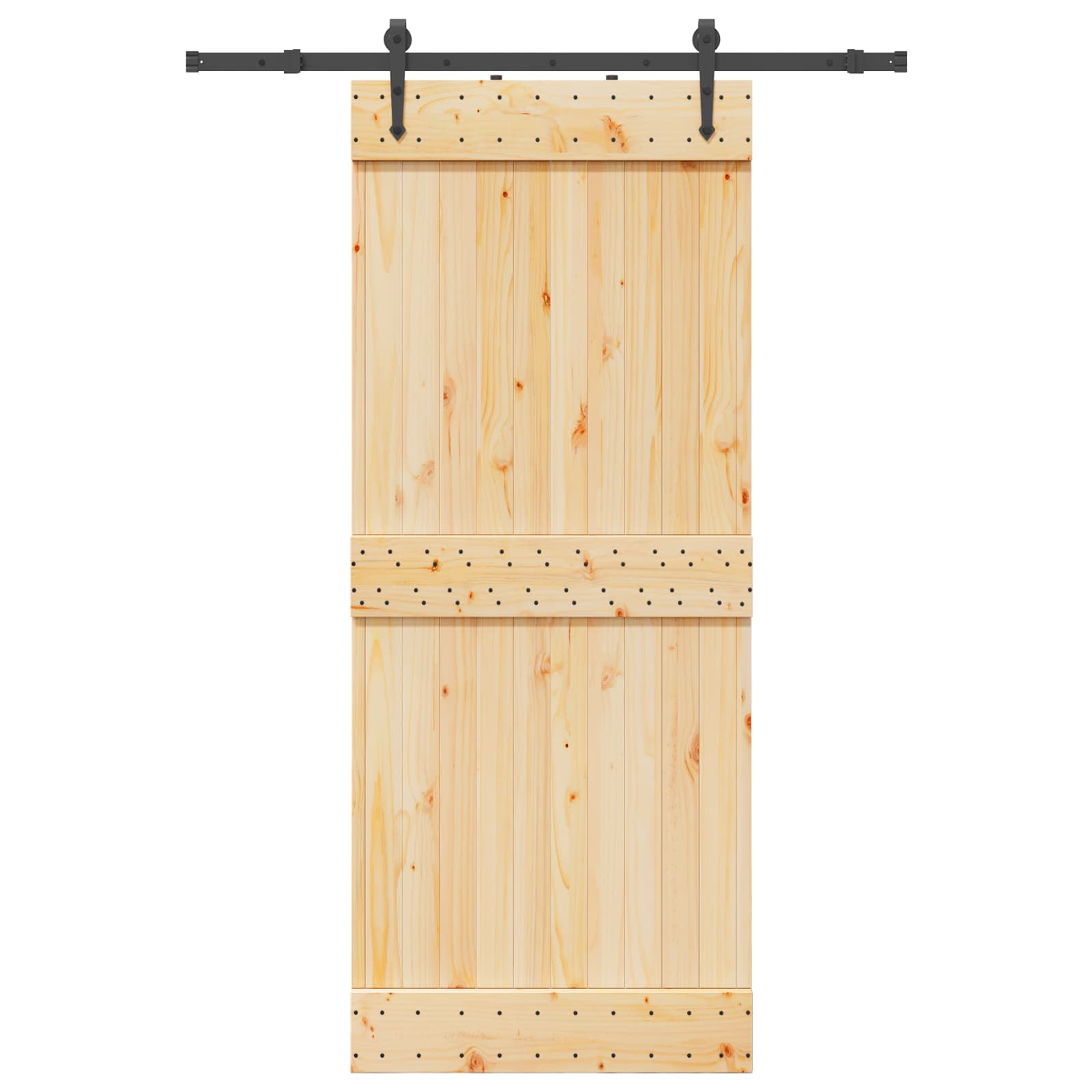 Schiebetür NARVIK Natürlich und Schwarz 70 x 210 cm (152,5 cm)