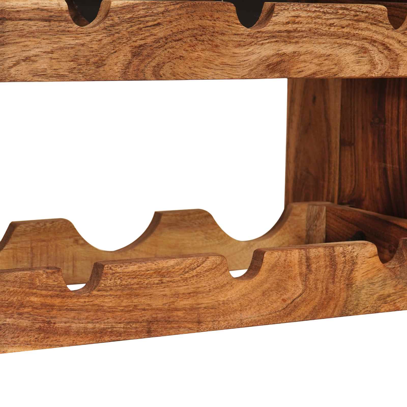 Weinregal Braun 60 x 45 x 33 cm Massives grobes Mangoholz