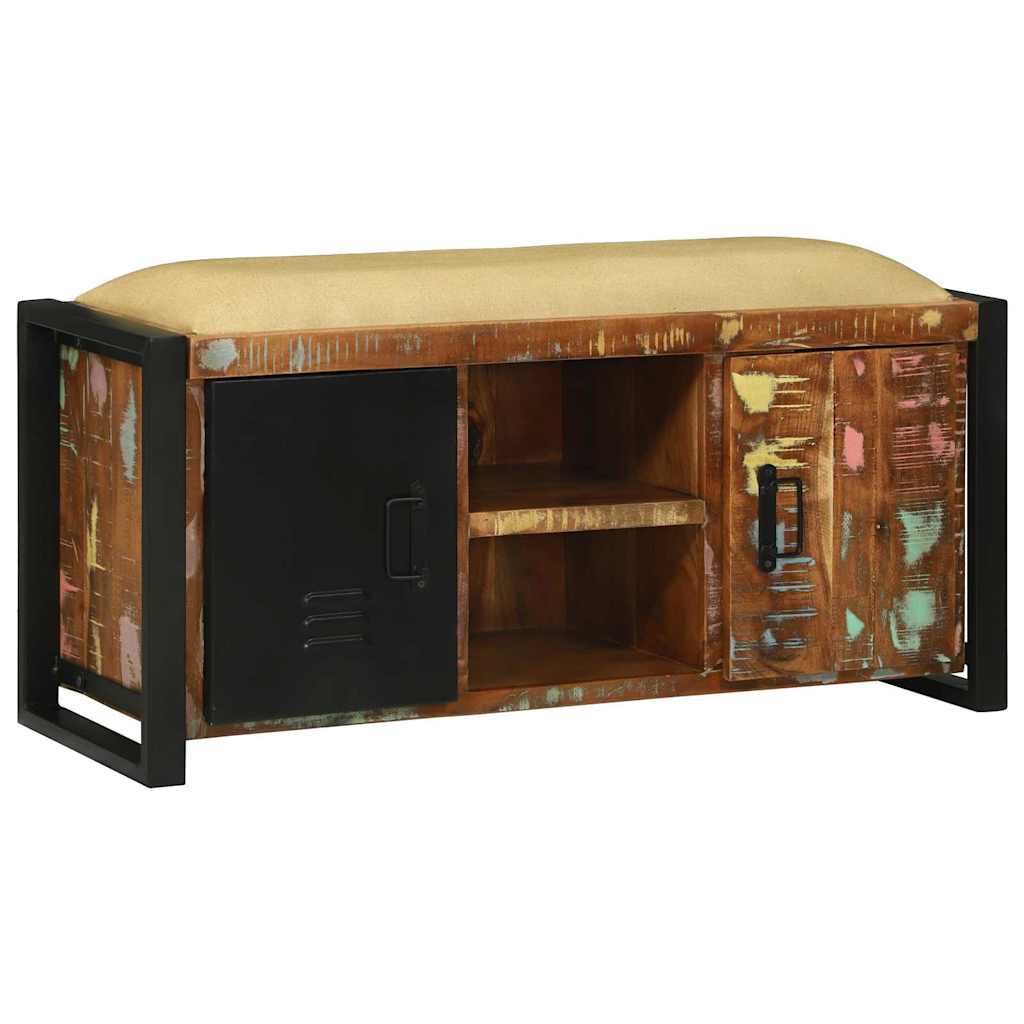 Bank Schrank Braun 100 x 35 x 50 cm Massivholz Mango