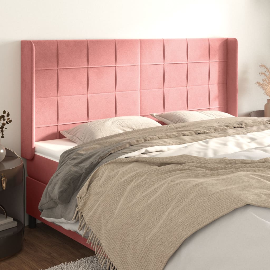 Kopfteil mit Ohren Dunkelblau 93x16x78/88 cm Samt