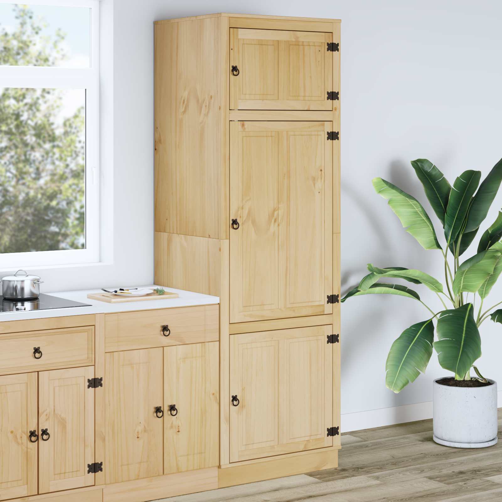 Schrank SKI Honigbraun 60 x 46 x 81,5 cm Massives Kiefernholz