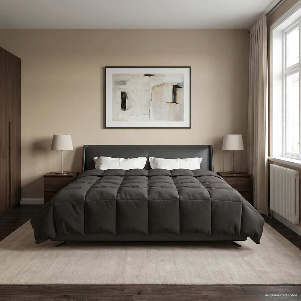 Ganzjahresbettdecke Anthrazit 135 x 200 cm Mikrofaser