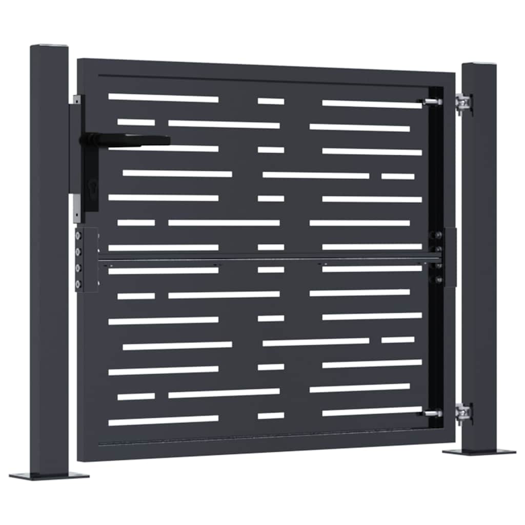 Gartentor Anthrazit 100x175 cm Stahl Quadratisches Design