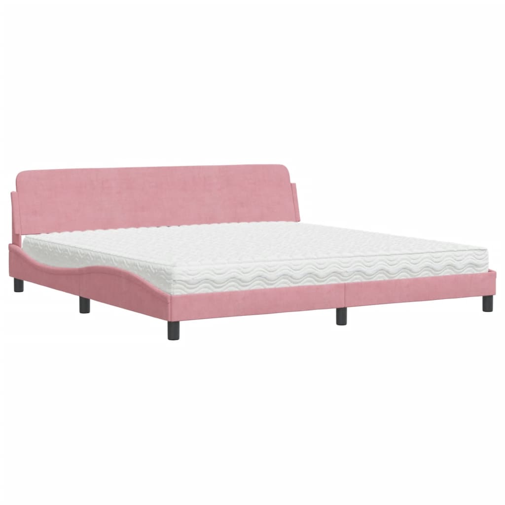 Bett mit Matratze "Dover" Hellgrau 80x200 cm Samt