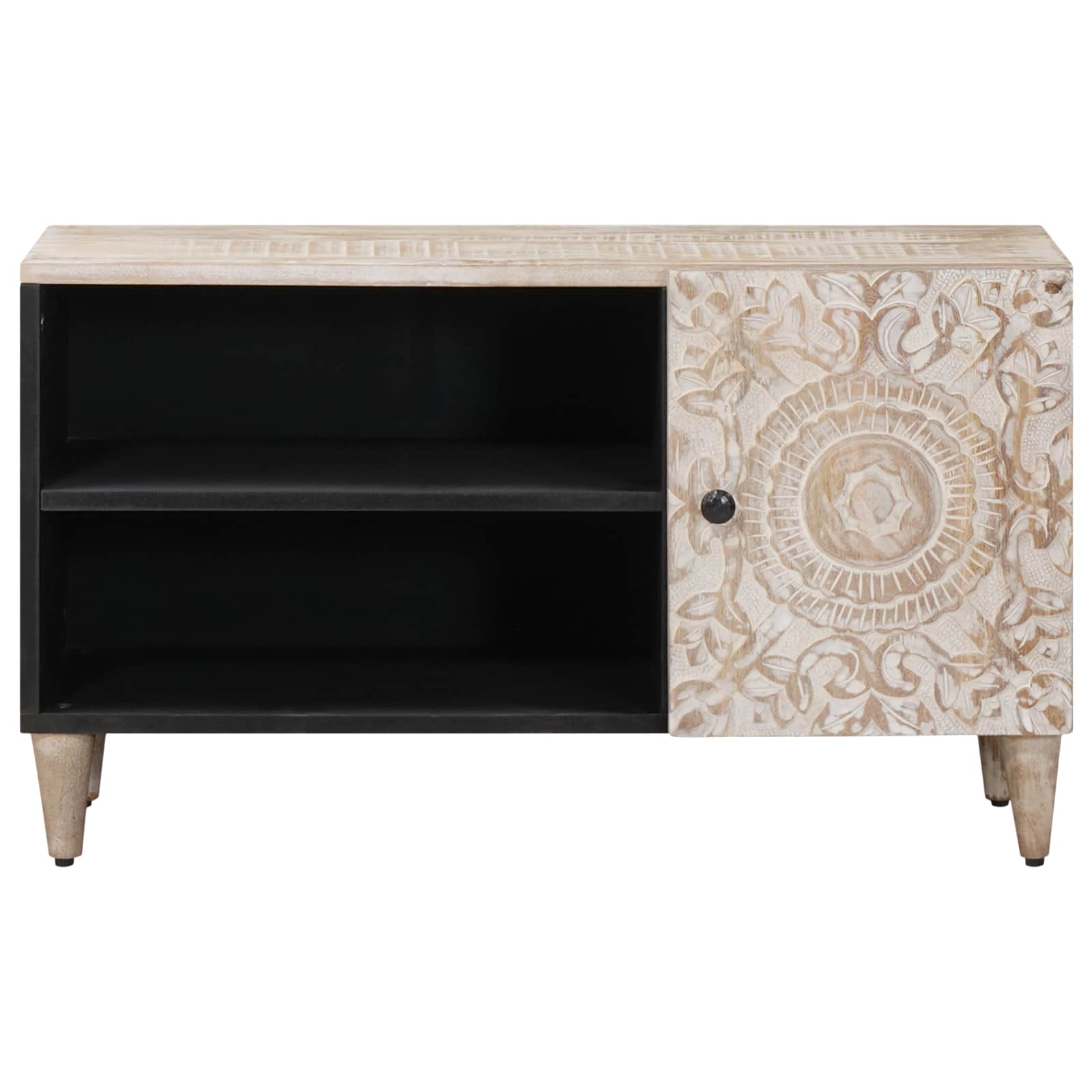 TV-Schränk mit Regal Braun 80 x 31,5 x 46 cm Massivholz Mango